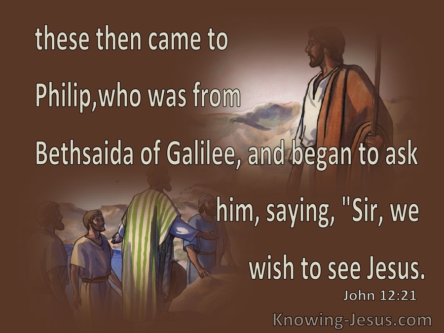 John 12:21 We Wish To See Jesus (brown)